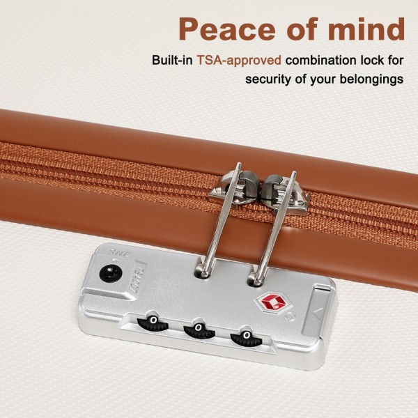 K2394L - Kono 28 Inch Flexible Hard Shell ABS Suitcase With TSA Lock - Cream