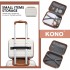 K2394L+EA2212 - Kono 6 Piece ABS Travel Set with Hard Shell Suitcase Vanity Case Weekend Bag and Toiletry Bag - Cream