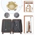 K2394L+EA2212 - Kono 6 Piece ABS Travel Set with Hard Shell Suitcase Vanity Case Weekend Bag and Toiletry Bag - Cream