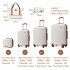 K2394L+EA2212 - Kono 6 Piece ABS Travel Set with Hard Shell Suitcase Vanity Case Weekend Bag and Toiletry Bag - Cream