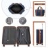 K2394L+EA2212 - Kono 6 Piece ABS Travel Set with Hard Shell Suitcase Vanity Case Weekend Bag and Toiletry Bag - Navy