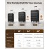 KSK2482 - Kono 24 Inch Expandable Horizontal Engraved Hard Shell ABS+PC Check-In Suitcase with TSA Lock - Black