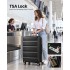 KSK2482 - Kono 3 -teilige horizontale gravierte Hartschalen-Taschen aus ABS+PC mit TSA-Schloss - Schwarz