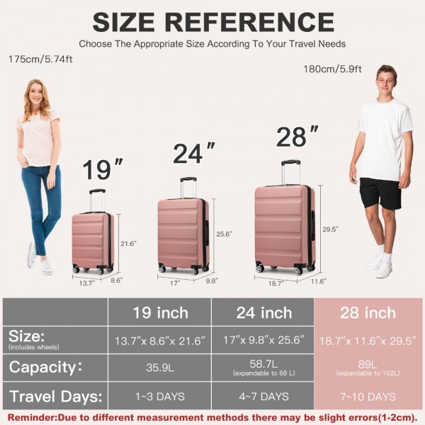 KSK2482 - Kono 28 Inch Expandable Horizontal Engraved Hard Shell ABS+PC Check-In Suitcase with TSA Lock - Nude