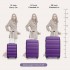 KSK2482 - Kono 3-Piece Horizontal Engraved Hard Shell ABS+PC Suitcase with TSA Lock - Purple