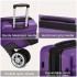 KSK2482 - Kono 3-Piece Horizontal Engraved Hard Shell ABS+PC Suitcase with TSA Lock - Purple