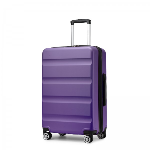 KSK2482 - Kono 24 Inch Expandable Horizontal Engraved Hard Shell ABS+PC Check-In Suitcase with TSA Lock - Purple KSK2482 - Kono 24 Inch Expandable Horizontal Engraved Hard Shell ABS+PC Check-In Suitcase with TSA Lock - Purple