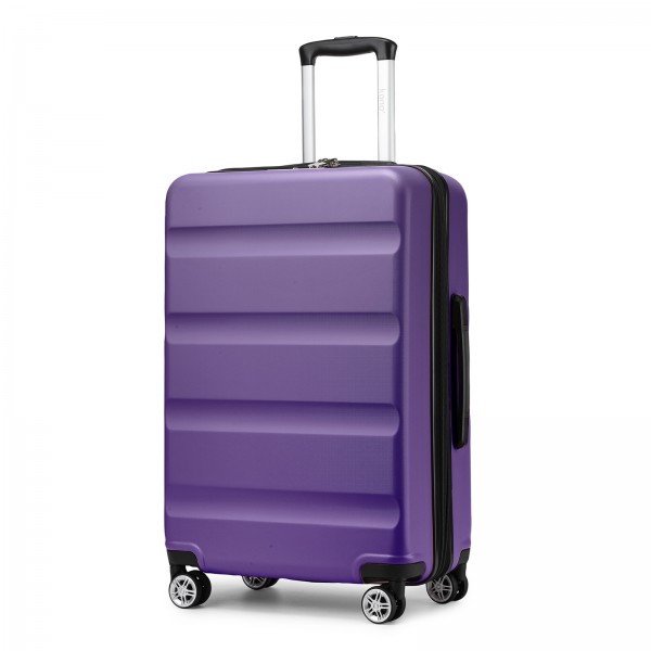KSK2482 - Kono Erweiterbare horizontale gravierte Hartschalen-checked-Tasche aus ABS+PC mit TSA-Schloss, 28 Zoll - Lila