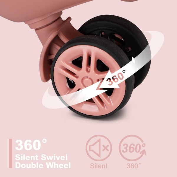 KSK2483 - Kono 20 Zoll Schlank Gestreift Handgepäckkoffer Langlebig ABS+PC Reisegepäck Mit Vier Spinner-Rädern und TSA-Schloss Perfekt für Reisen - Nude