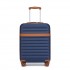 KSK2484 - Kono 20 Inch Stylish Lightweight Hard Shell ABS+PC Cabin Carry-On Suitcase with TSA Lock for Enhanced Security - Navy and Brown