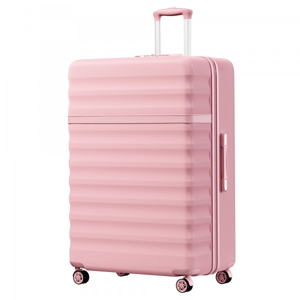 KSK2484 - Kono 32-Zoll ABS+PC Hartschalen-Spinner-Koffer mit Teleskopgriff - Rosa