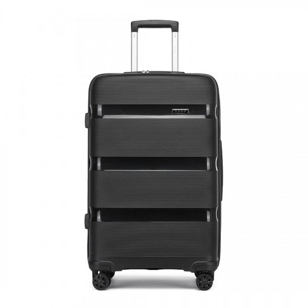 KSK2492 - Kono 28-Zoll-PP-Hartschalen-Gepäckstück – Großer, leichter Koffer mit TSA-Schloss und 360-Grad-Dreirädern - Schwarz