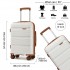 KSK2492 - Kono 19-Inch PP Hardshell Carry-On Suitcase–Lightweight Cabin Luggage with TSA Lock, 360° Silent Spinner Wheels - Cream And Brown