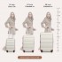 KSK2482 - Kono 3-Piece Horizontal Engraved Hard Shell ABS+PC Suitcase with TSA Lock - Cream