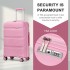 KSK2492 - Kono 19-Inch PP Hardshell Carry-On Suitcase–Lightweight Cabin Luggage with TSA Lock, 360° Silent Spinner Wheels - Pink
