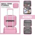 KSK2492 - Kono 4-teiliges PP-Hartschalegepäckset - Durable Reisekoffer mit TSA-Schloss, 360°-Drehrollen und Toilettentasche - Rosa