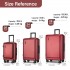 KSK2493 - Kono Durable ABS+PC Hardshell Luggage Set with TSA Lock 360° Spinner Wheels 4-Piece Set 20/24/28 And Vanity Case - Burgundy