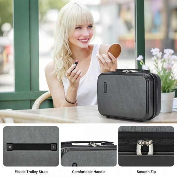 KSK2493 - Kono Haltbares Hartschalen-Gepäckset aus ABS+PC mit TSA-Schloss und 360°-Dreirädern, 4-stückiges Set (20 Zoll, 24 Zoll, 28 Zoll) und Kosmetiktasche - Grau