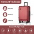 KSK2493 - Kono Durable 24 Inch ABS+PC Hardshell Suitcase with TSA Lock Lightweight Travel Luggage with 360° Spinner Wheels - Burgundy