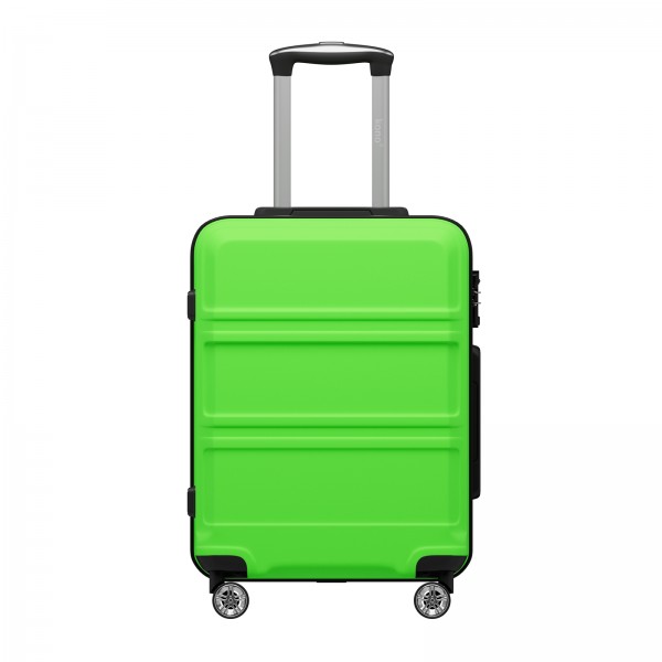 KSK2581 - Kono 20‑Zoll‑Hartschalen‑Kabinenkoffer aus ABS+PC, TSA‑Schloss, YKK‑Reißverschluss, 360° TPE‑Leichtlaufrollen Handgepäck – Apfelgrün und Schwarz