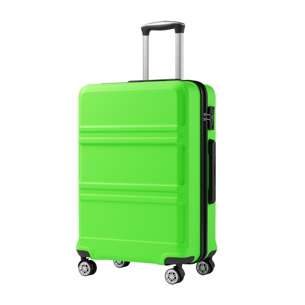 KSK2581 - Kono 24‑Zoll‑Hartschalenkoffer aus ABS+PC, TSA‑Schloss, YKK‑Reißverschluss, 360°‑Drehrollen, mittlerer Aufgabe‑Koffer ‑ Apfelgrün und Schwarz