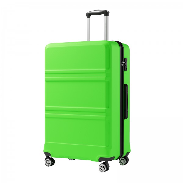 KSK2581 - Kono 28‑Zoll‑Hartschalen‑Koffer mit hohem Fassungsvermögen aus ABS+PC, TSA‑Schloss, YKK‑Reißverschluss, 360° leise Laufrollen‑ Apfelgrün und Schwarz