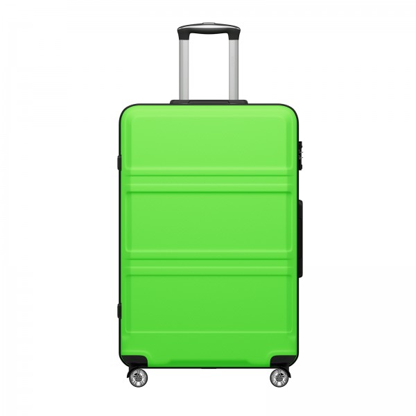KSK2581 - Kono 28‑Zoll‑Hartschalen‑Koffer mit hohem Fassungsvermögen aus ABS+PC, TSA‑Schloss, YKK‑Reißverschluss, 360° leise Laufrollen‑ Apfelgrün und Schwarz