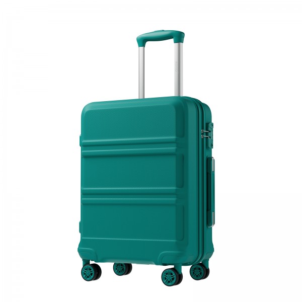 KSK2581 - Kono 20‑Zoll‑Hartschalen‑Kabinenkoffer aus ABS+PC, TSA‑Schloss, YKK‑Reißverschluss, 360° TPE‑Leichtlaufrollen Handgepäck – Blau und Grün