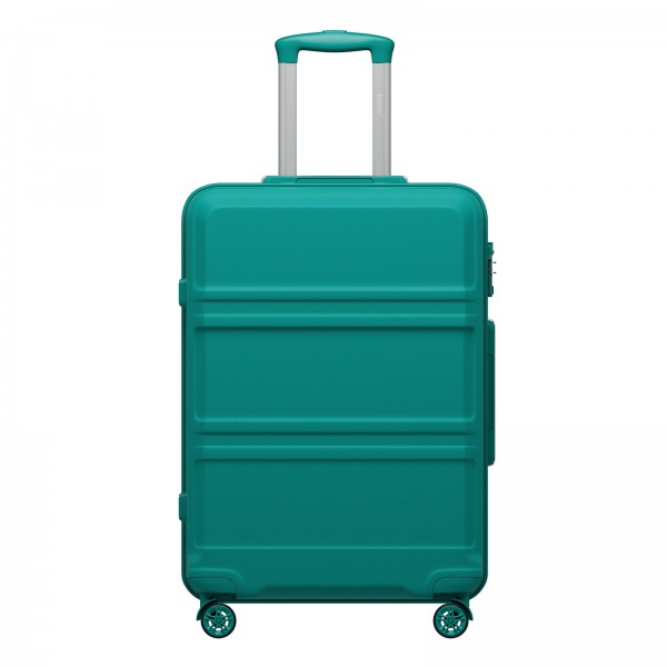 KSK2581 - Kono 24 Inch ABS+PC Hard Shell Suitcase, TSA Lock YKK Zipper 360° Spinner Wheels Medium Checked Luggage - Blue And Green