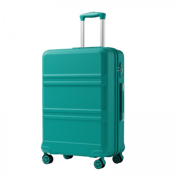 KSK2581 - Kono 24 Inch ABS+PC Hard Shell Suitcase, TSA Lock YKK Zipper 360° Spinner Wheels Medium Checked Luggage - Blue And Green