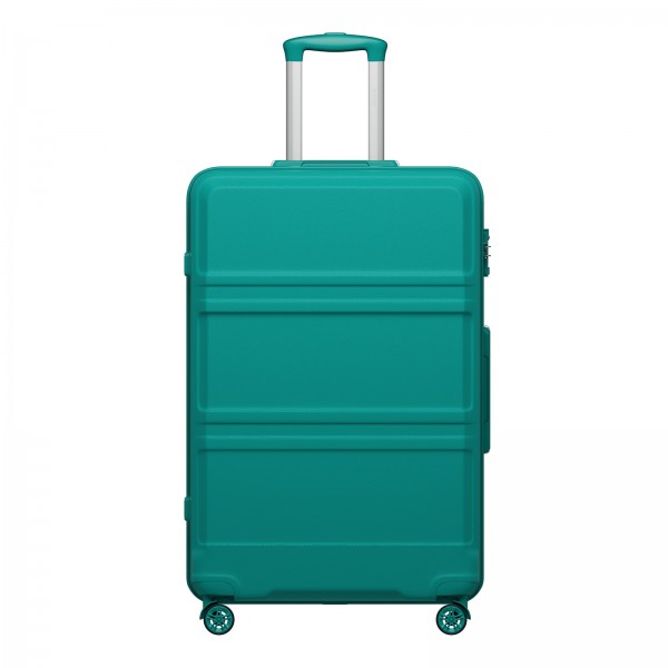 KSK2581 - Kono 28 Inch Large Capacity ABS+PC Hard Shell Suitcase, TSA Lock YKK Zipper 360° Silent Spinner Wheels Luggage - Blue And Green