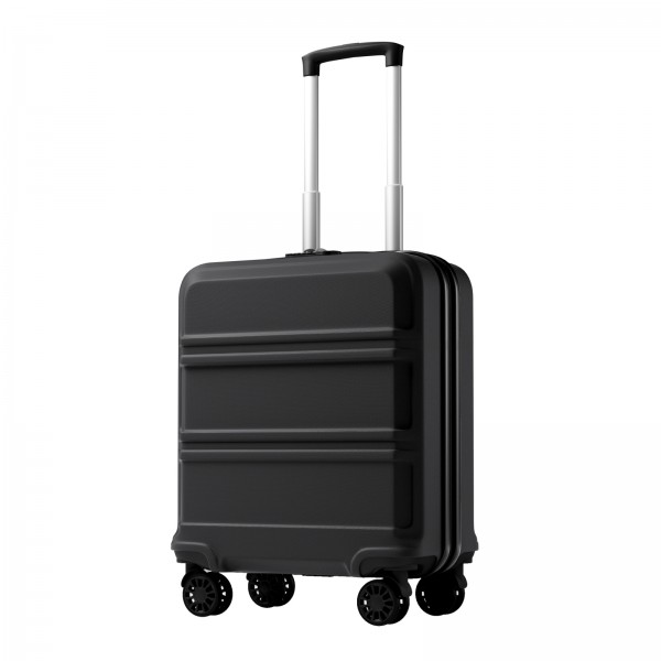 KSK2581 - Kono Kompakter Kabinentrolley 16 Zoll aus ABS+PC – leichter Hartschalen-Handgepäck mit 360°-Spinnrädern – Creme und Braun