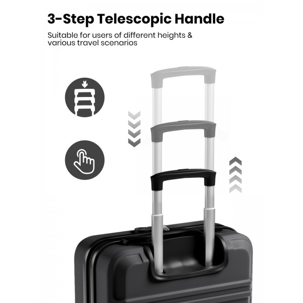KSK2581 - Kono Kompakter Kabinentrolley 16 Zoll aus ABS+PC – leichter Hartschalen-Handgepäck mit 360°-Spinnrädern – Creme und Braun