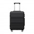 KSK2581 - Kono 20 Inch ABS+PC Hard Shell Cabin Suitcase, TSA Lock YKK Zipper 360° TPE Spinner Wheels Carry On Luggage - Black