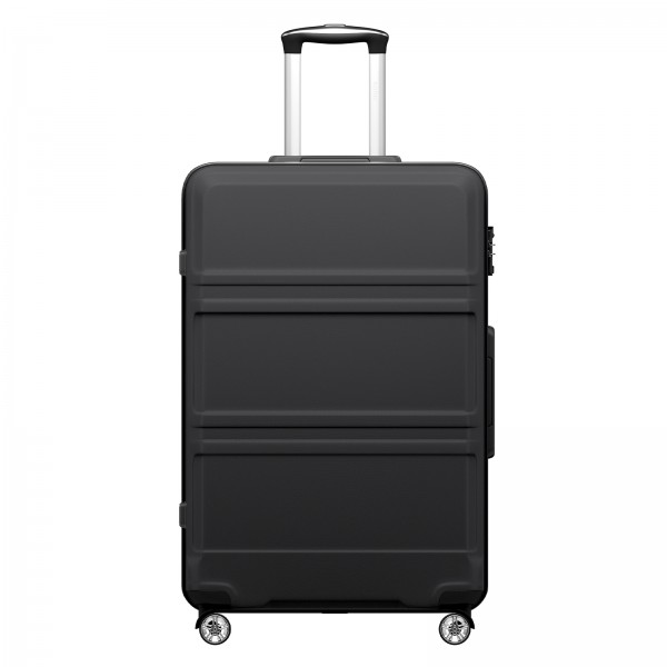 KSK2581 - Kono 28 Inch Large Capacity ABS+PC Hard Shell Suitcase, TSA Lock YKK Zipper 360° Silent Spinner Wheels Luggage - Black
