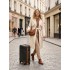KSK2581 - Kono 24 Inch ABS+PC Hard Shell Suitcase, TSA Lock YKK Zipper 360° Spinner Wheels Medium Checked Luggage - Black And Brown