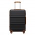 KSK2581 - Kono 24 Inch ABS+PC Hard Shell Suitcase, TSA Lock YKK Zipper 360° Spinner Wheels Medium Checked Luggage - Black And Brown