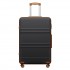KSK2581 - Kono 28 Inch Large Capacity ABS+PC Hard Shell Suitcase, TSA Lock YKK Zipper 360° Silent Spinner Wheels Luggage - Black And Brown