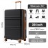 KSK2581 - Kono 28 Inch Large Capacity ABS+PC Hard Shell Suitcase, TSA Lock YKK Zipper 360° Silent Spinner Wheels Luggage - Black And Brown