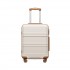 KSK2581 - Kono 20 Inch ABS+PC Hard Shell Cabin Suitcase, TSA Lock YKK Zipper 360° TPE Spinner Wheels Carry On Luggage - Cream And Brown