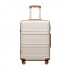KSK2581 - Kono 24 Inch ABS+PC Hard Shell Suitcase, TSA Lock YKK Zipper 360° Spinner Wheels Medium Checked Luggage - Cream And Brown