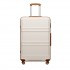 KSK2581 - Kono 28 Inch Large Capacity ABS+PC Hard Shell Suitcase, TSA Lock YKK Zipper 360° Silent Spinner Wheels Luggage - Cream And Brown