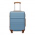 KSK2581 - Kono 20‑Zoll‑Hartschalen‑Kabinenkoffer aus ABS+PC, TSA‑Schloss, YKK‑Reißverschluss, 360° TPE‑Leichtlaufrollen Handgepäck – Graublau und Braun