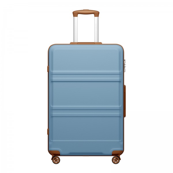 KSK2581 - Kono 28‑Zoll‑Hartschalen‑Koffer mit hohem Fassungsvermögen aus ABS+PC, TSA‑Schloss, YKK‑Reißverschluss, 360° leise Laufrollen‑ Graublau und Braun