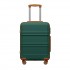 KSK2581 - Kono 20 Inch ABS+PC Hard Shell Cabin Suitcase, TSA Lock YKK Zipper 360° TPE Spinner Wheels Carry On Luggage - Green And Brown