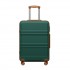 KSK2581 - Kono 24 Inch ABS+PC Hard Shell Suitcase, TSA Lock YKK Zipper 360° Spinner Wheels Medium Checked Luggage - Green And Brown