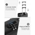 KSK2581 - Kono 24 Inch ABS+PC Hard Shell Suitcase, TSA Lock YKK Zipper 360° Spinner Wheels Medium Checked Luggage - Grey And Black