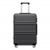 KSK2581 - Kono 24 Inch ABS+PC Hard Shell Suitcase, TSA Lock YKK Zipper 360° Spinner Wheels Medium Checked Luggage - Grey And Black