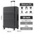 KSK2581 - Kono 28 Inch Large Capacity ABS+PC Hard Shell Suitcase, TSA Lock YKK Zipper 360° Silent Spinner Wheels Luggage - Grey And Black