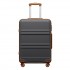 KSK2581 - Kono 24 Inch ABS+PC Hard Shell Suitcase, TSA Lock YKK Zipper 360° Spinner Wheels Medium Checked Luggage - Grey And Brown